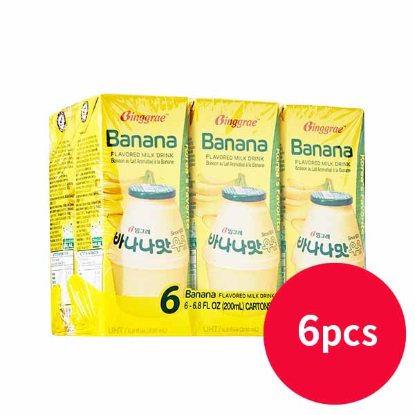 Binggrae Banana Milk 200ml (6 pcs)