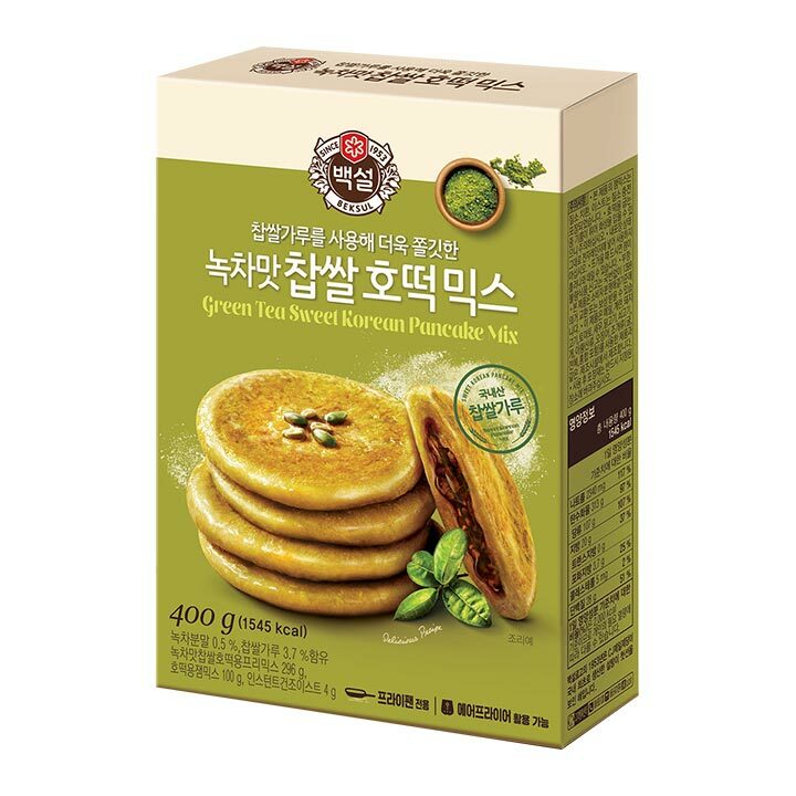CJ Green Tea Hotteok Mix 400g (Korean Sweet Pancake) (good for 8 pancakes)