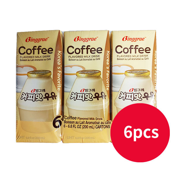 Binggrae Coffee Milk 200ml (6 pcs) (exp: Apr 5, 2022)