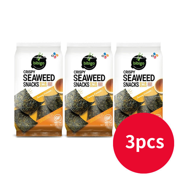 (PROMO) CJ Bibigo Crispy Seaweed Snacks (Original)(Sesame) (5g*3pcs) - SIJANG MART - #1 Online Korean Grocery Delivery Metro Manila